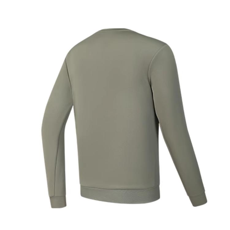 FILA Fitness Casual Comfortable Soft Pullover Round Neck Long Sleeve Sweatshirt Men sweatshirt Smoke-Olive Khaki A11M511218F-DK