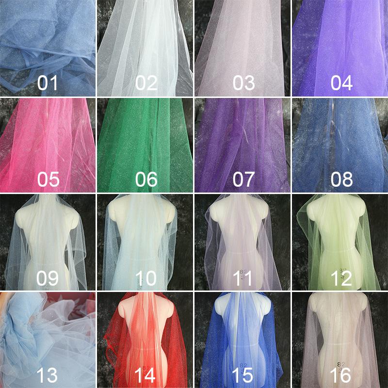 1 Meter glänzender feiner Puder-Tüllstoff, weicher Glitzer-Pailletten-Glitzer-Netzstoff für Party, Hochzeitskleid, Schleier, Hintergrundgarn