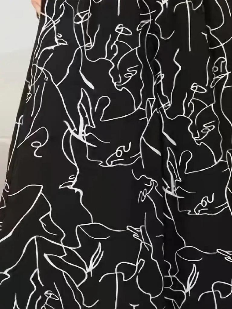 Cross-Leg High-Waisted Long Skort for Women - 2026 Summer Flowy Hem Design