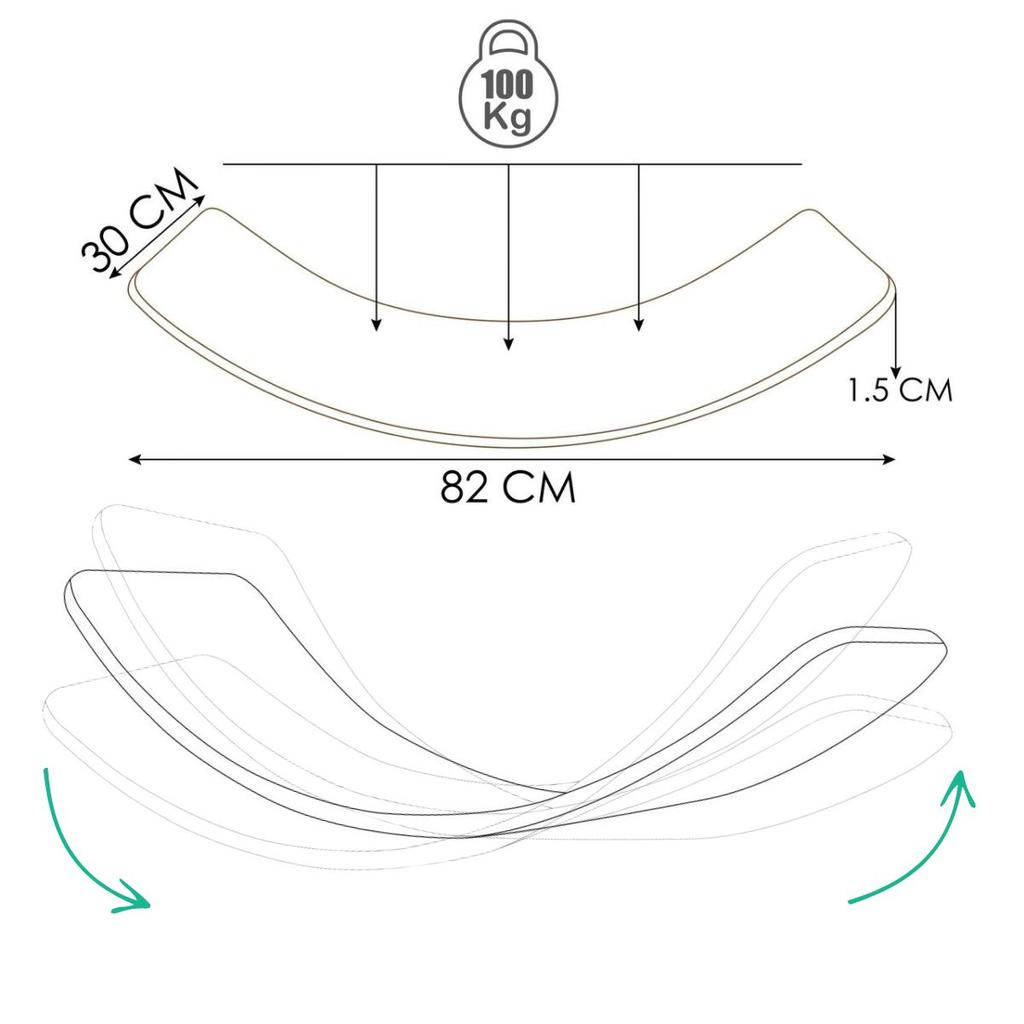 Balance Board Wooble Lama - Dark Green