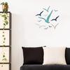 11 Pcs Wood Nautical Seagull Wall Art Handmade Coastal Theme Wall Decor Vintage Flying Sea Bird Wall Sculpture for Home Bathroom Lake House