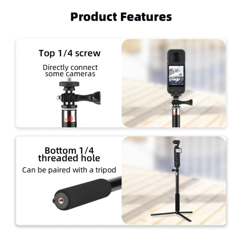 Extendable Gimbal Cameras Extension Rod Foldable Sports Cameras Selfie Stick for Pocket 3 Vlog Accessories