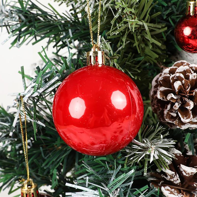 36pcs Christmas Tree Decorations Shiny PVC Ornament Balls Hanging Decor Holiday Party Home Xmas Display