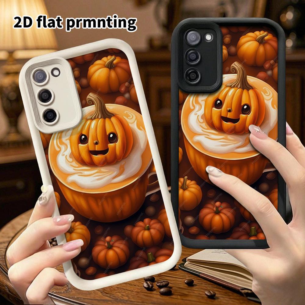 Phone Case: 2D Flat Samsung Galaxy A34 A35 M05 M06 S20 S22 S21 FE Plus 5G Layered Protective Case with Cartoon Pumpkin Head, Christmas and Halloween G