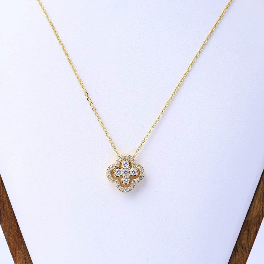 Lucky Clover Titanium Steel Necklace Women's Flowers Can Be Worn in a Variety of Ways to Design Luxury Fashion Clavicle Chain Je