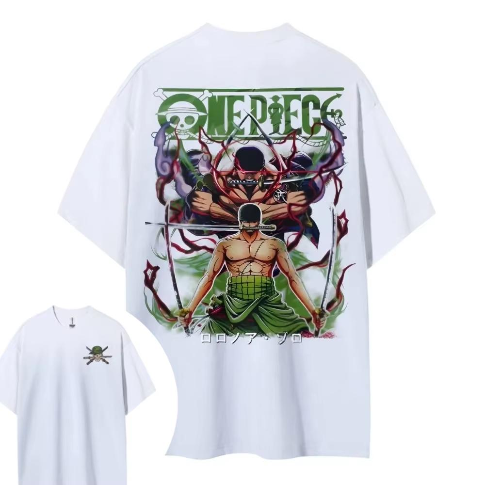 2026 Summer Hot Sale ONE PIECE Zoro Short-sleeved Men's Women's Same Style Comfortable Short-sleeved Harajuku Hip Hop Punk T-shirt