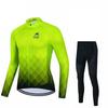 Mens Long Sleeve Cycling Jersey Set Quick Dry Breathable Lightweight Road Mountain Bike Apparel Fall Season