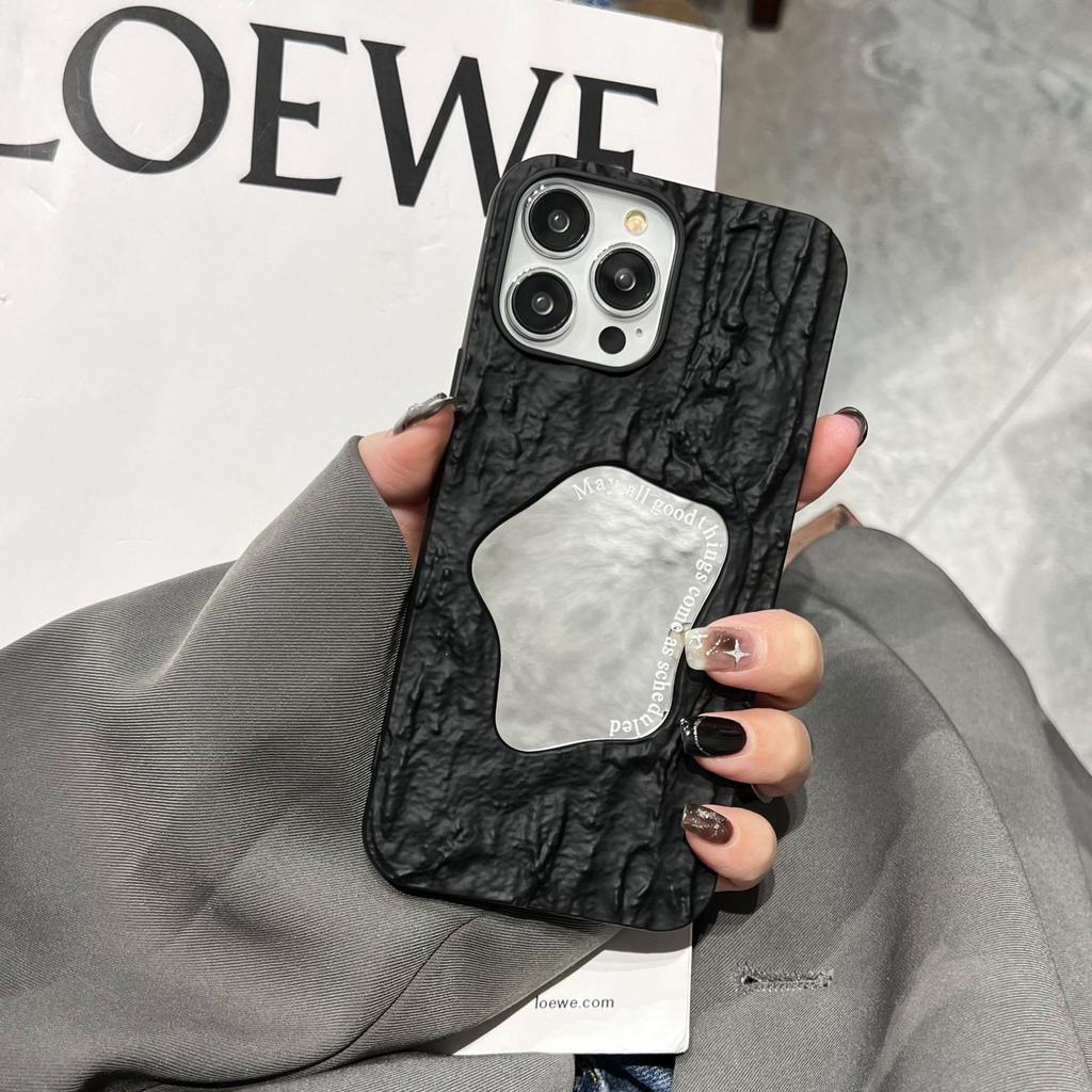 Niche Wind Pleated Mirror Case Is Suitable for Apple 17 Mobile Phone Case iPhone16Pro Max New 14/15 Matte.
