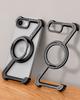 for iPhone 16 E Phone Case Magsafe With 360°Rotate Magnetic Ring Stand Z-Shaped Metal Frameless Shockproof Protector Cover