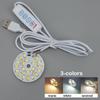 50mm DC 5V USB LED night Lights chips source Desk Book Lamp Switch Dimmable Bedroom Reading extend cable white warm nature light
