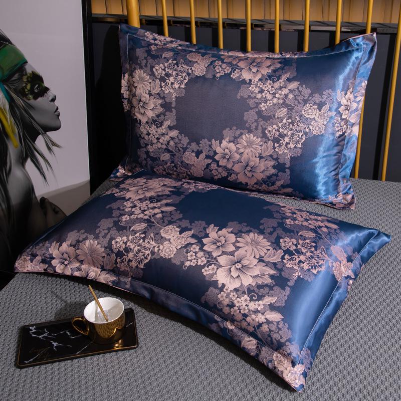 Summer Ice Silk Jacquard Pillowcase for Student Dormitory
