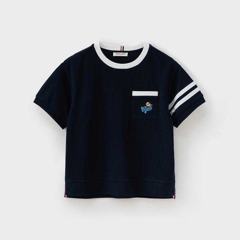 David Bella Kidsren s T-Shirt 2026 Summer New Style Boys  Cool Antibacterial Short-Sleeved Boys  Summer Sports Kidsren s Clothing Navy Blue [Ready Stock] 150