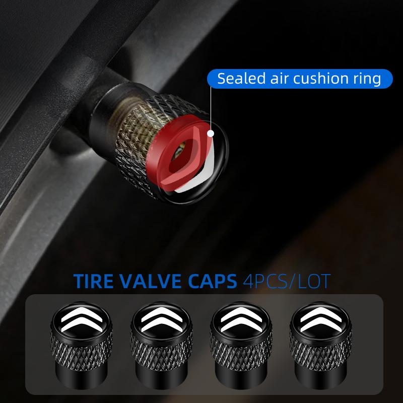 4Pcs For Citroen C1 C2 C3 C4 C5 C6 C8 C4L DS3 DS4 DS5 DS5LS Car Tire Valve Stems Cap Knurling Style Tire Valve Cap