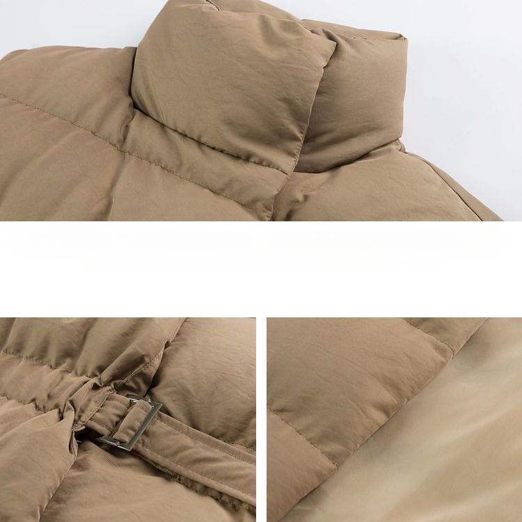 Fashionable and Versatile Women's  Cotton Vest with Stand Collar and Slim Waist for Autumn and Winter