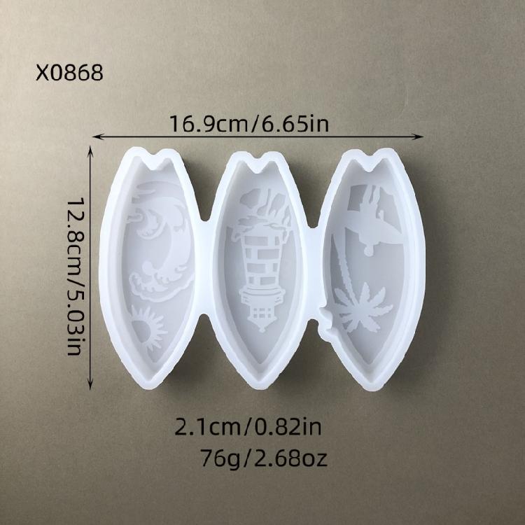 Künstlerische Surfbrett-Silikonform für Gips Zement Basteln Hitzebeständige Materialien Schnelle Reinigung Heimdeko Zubehör