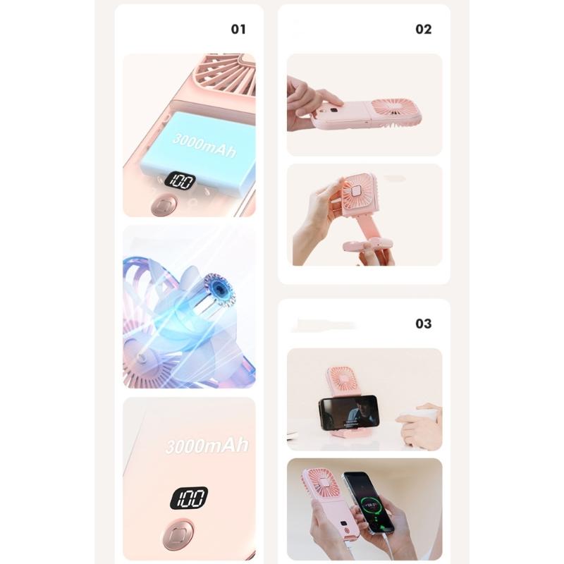 Mini Portable Hand-held Fan Charging Portable Fans Electric Fan Summer Cooling Fans Plastic Material for Outdoor Indoor