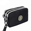Fashion Portable Women Makeup Bag Coin Purse Three Zipped  Wallet Big Capacity Phone Pouch