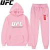 Fight-mark Herren Hoodie & Jogger Set Brust Großer Kampf-Buchstaben-Druck, Passender Sport-Text auf der Hose, Dickes Fleece-Outfit für Outdoor-Box-Training
