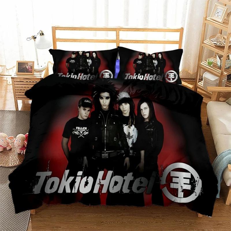Rock bplus Tokio Hotel3D Print Beding Set Soft with Soft Fabric Duvet Covers Pilowcases One Piece Warm Comforter Beding Sets Bedclothes Bed K581