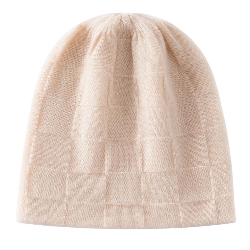 Men's and women's checkered cashmere hats Knitted hats Head protectors Plaid exquisite ear protectors Casual knitted hats