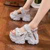 Muffin Platform Summer Sandals Women's Tide 2025 New Korean Version Versatile Sports Casual Shoes Fashion Wear Beach Shoes