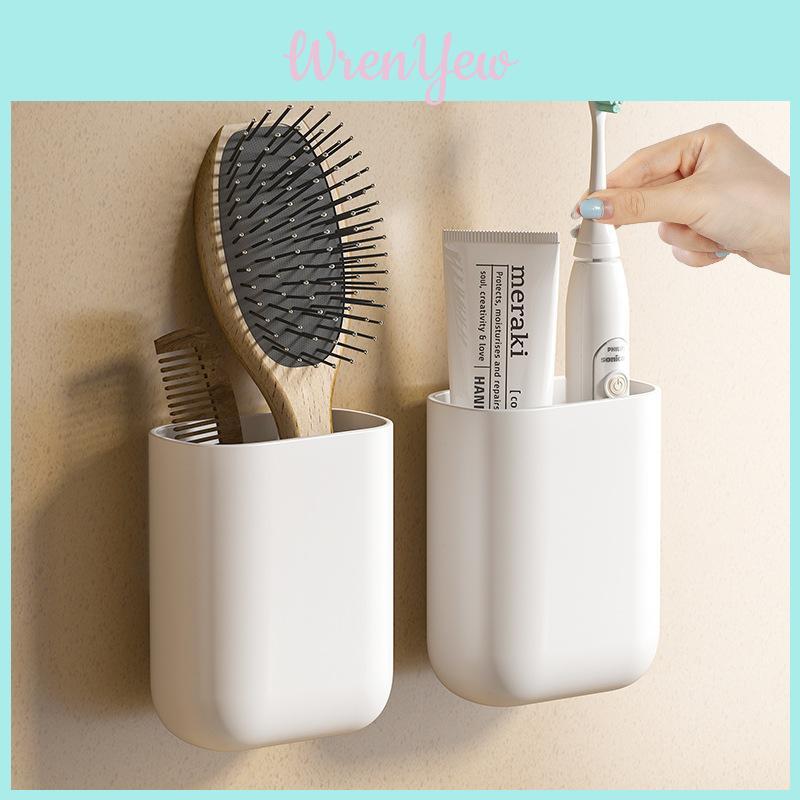 Portaspazzolino e Dentifricio da Parete in Plastica Organizzatore per Bagno e WC