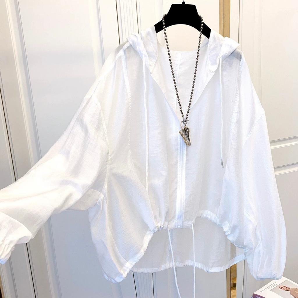 Sommer Eis Seide Leichte Sonnenschutzkleidung Damen Leichte Jacke Locker Sonnenschutzhemd Mit Kapuze Oberteil Damen