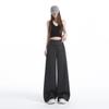 Women's Retro Grey Wide-Leg Suit Pants - Spring Casual, Versatile & Comfortable
