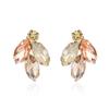 Pinkdudu Crystal Stud Earrings Multi-Layer Alloy Rhinestone Earrings Versatile Sparkling Jewelry PD2406