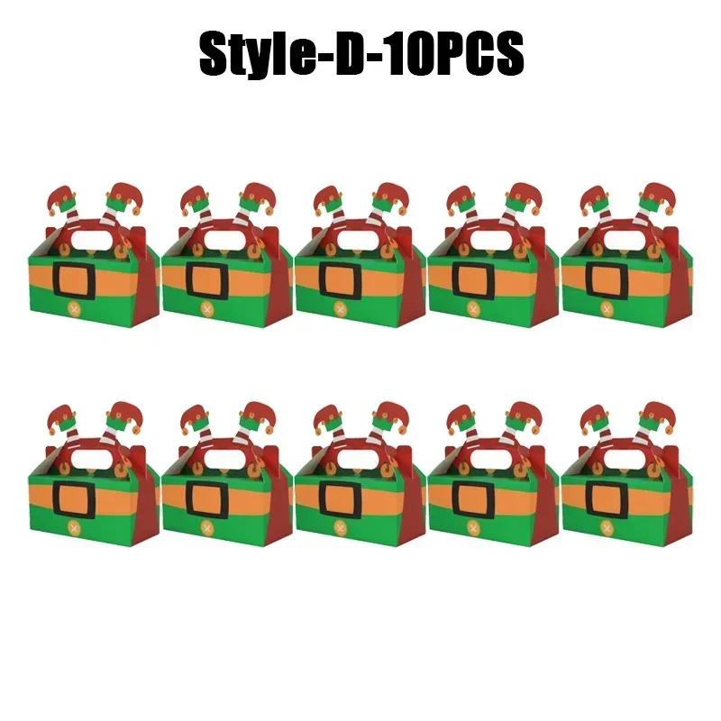 Weihnachtsgeschenkbox Quadratische Süßigkeitenboxen mit Griff Kekskuchen Gebäckboxen Leckerli-Verpackungsbox Party-Geschenkboxen Partyzubehör