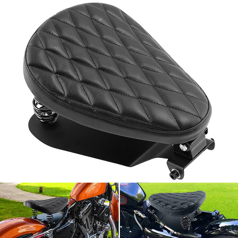 

Universal Motorcycle Solo Seat For Harley Custom Chopper Sportster For Bobber For Honda For Yamaha Chopper Saddle Cushion Parts чёрный