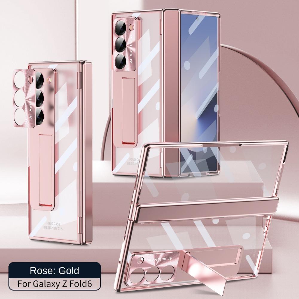 Galwanizacja Przezroczysty zawias Ochronny uchwyt Telefonu Etui do Samsung Galaxy Z Fold 6 Fold6 Twarda Skorupa Odporna Na Wstrząsy