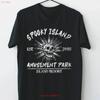 Spooky Island Amusement Park Disco Skull Halloween T Shirt Vintage Washed Streetwear Breathable Casual Unisex Designer Clothes