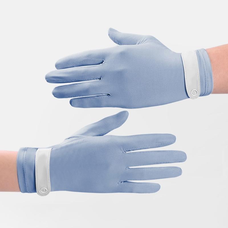 New Riding Gloves Female for Sun for Protection Thin Short Outdoor Ice Silk Anti-UV Anti-Skid Elastic Gloves