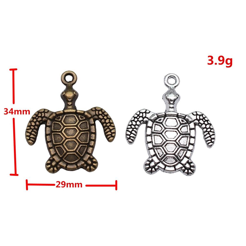 Turtle Charms Antique Bronze Silver Pendants For Animal Themed Jewelry Making