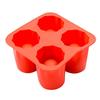 4-Cup Ice Cube Shot Shape Silicion Shooters Glass Freeze Mold Maker Tray Party Random Color