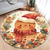 Christmas The Gingerbread Man Round Carpet Living Room Bedroom Floor Mat Festive Atmosphere Christmas Tree Home Rug
