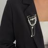 Ingemark New Elegant Imitation Pearl Brooches Women Exquisite Multi Layer Metal Chain Tassel Brooch Shirt Collar Lapel Suit Pin