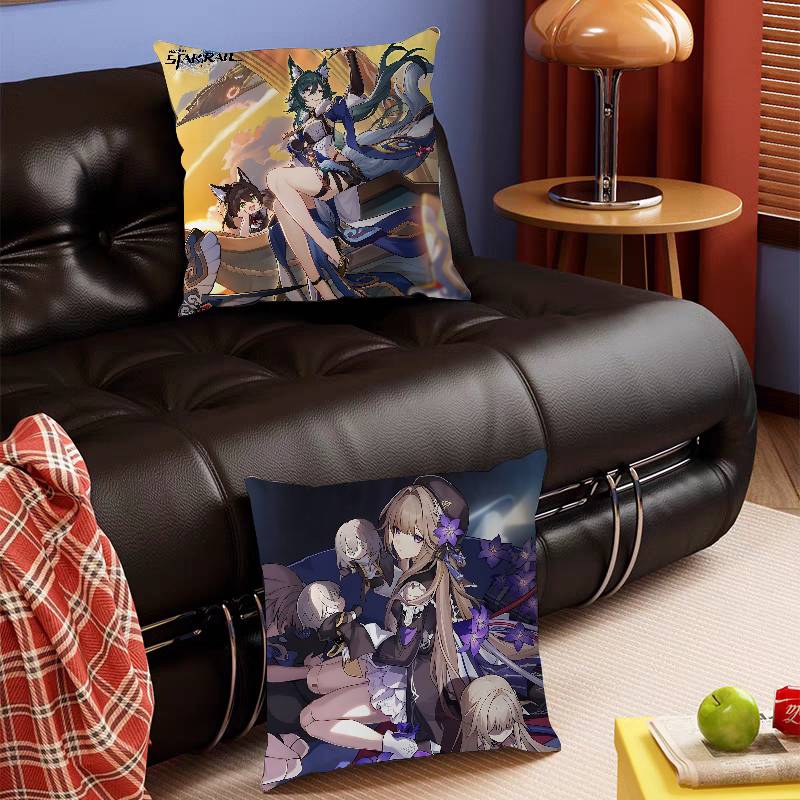 H-Honkai Star Rail Kissenbezug Abnehmbarer Waschbarer Kissenbezug – Ganzjahresweichleinen