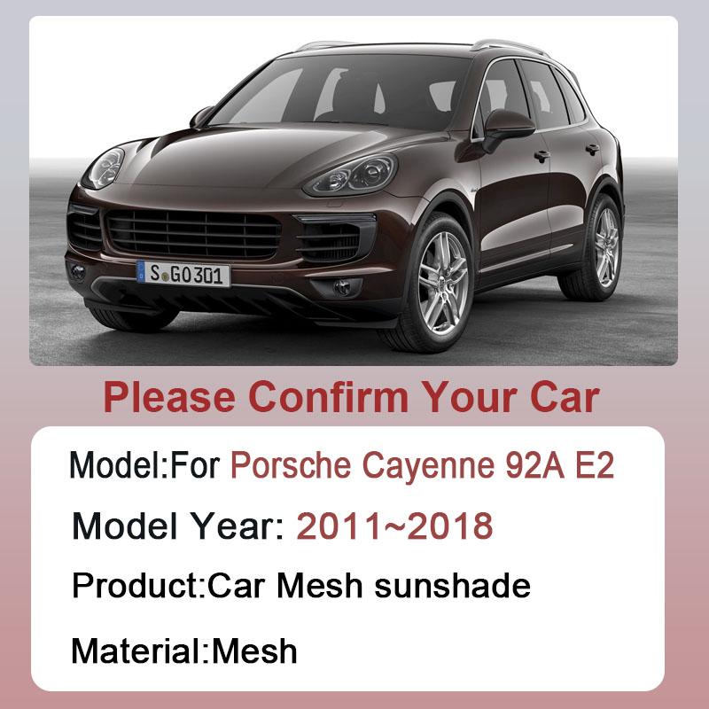 Car Mesh Sunshade For Porsche Cayenne 92A E2 MK2 2011~2018 Window Magnetic Sun Visor Privacy Curtains Sunshades Auto Accessories