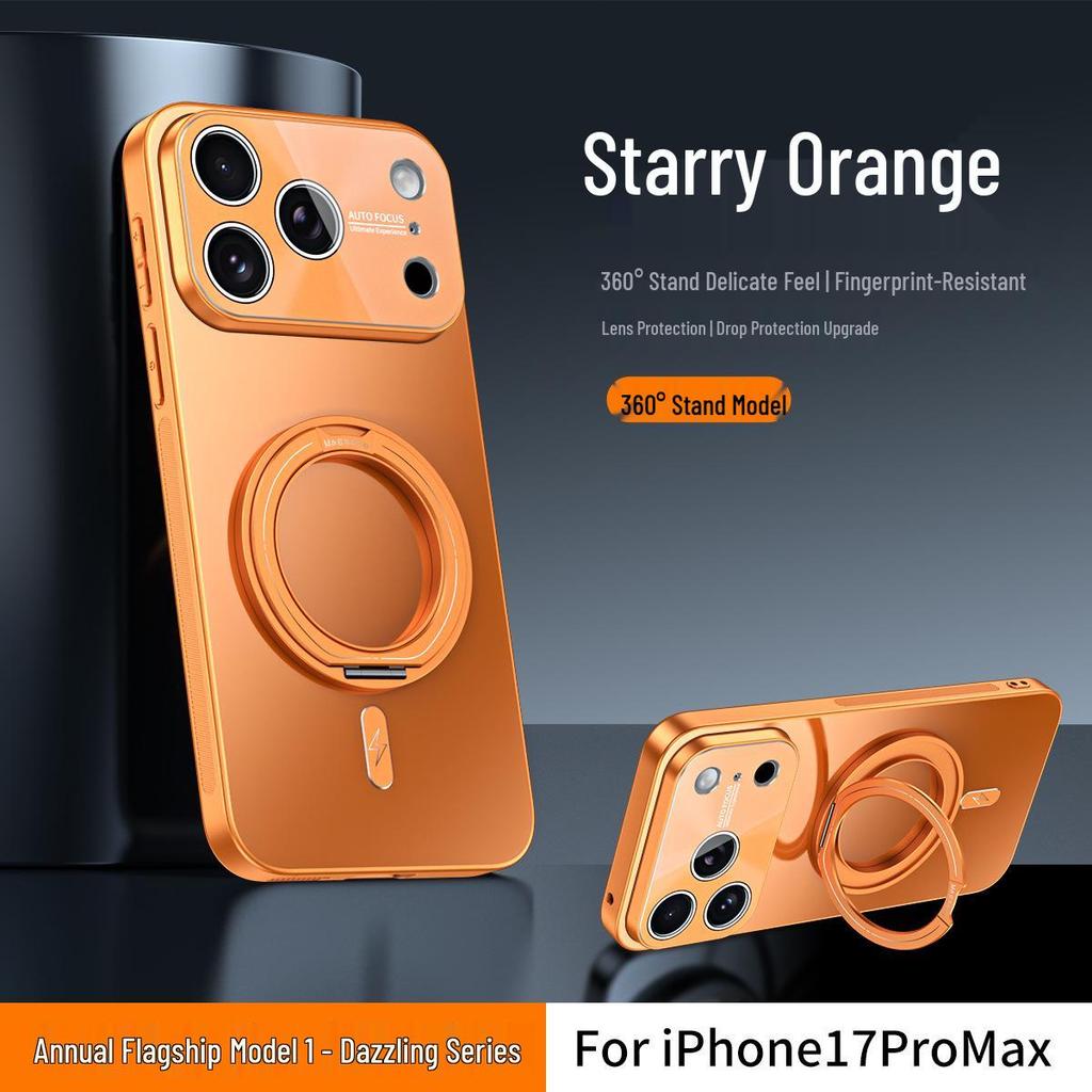 iPhone 17 Pro Max Case with Rotating Magnetic Stand and Apple 16 Lens Full Coverage Protection