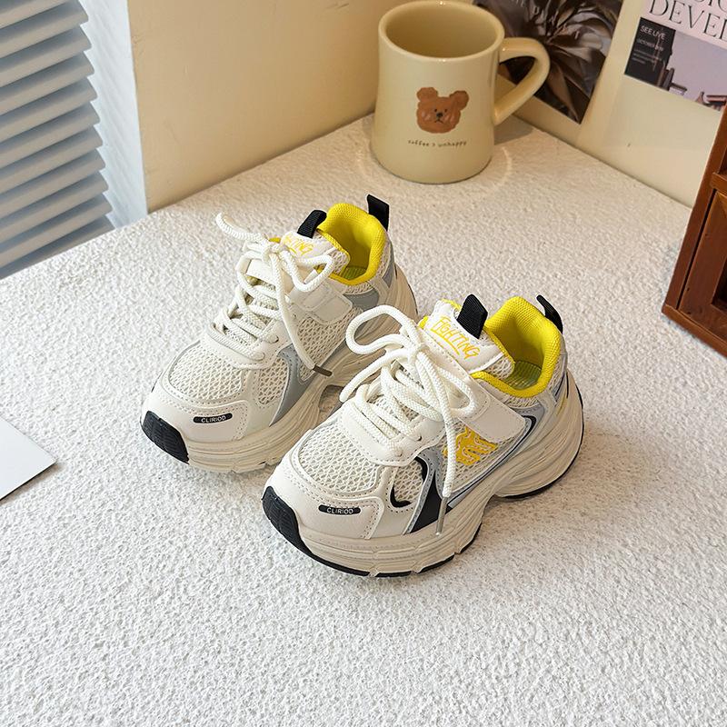 

Boys dad shoes 2025 spring and autumn new girls mesh breathable sports shoes children s lightweight non-slip casual running shoes 26