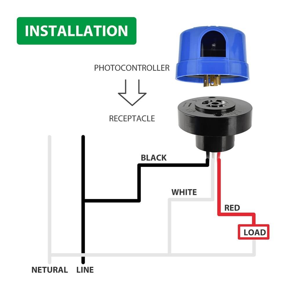Plastic Outdoor Light Control Switch Copper Light Control Sensor  Electrician