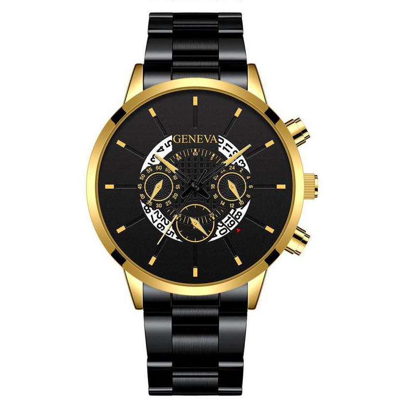 Men'S Large Surface Hands Simple Rice Line Date Mesh Strap Watch Creative Quartz Stainless Steel Watch