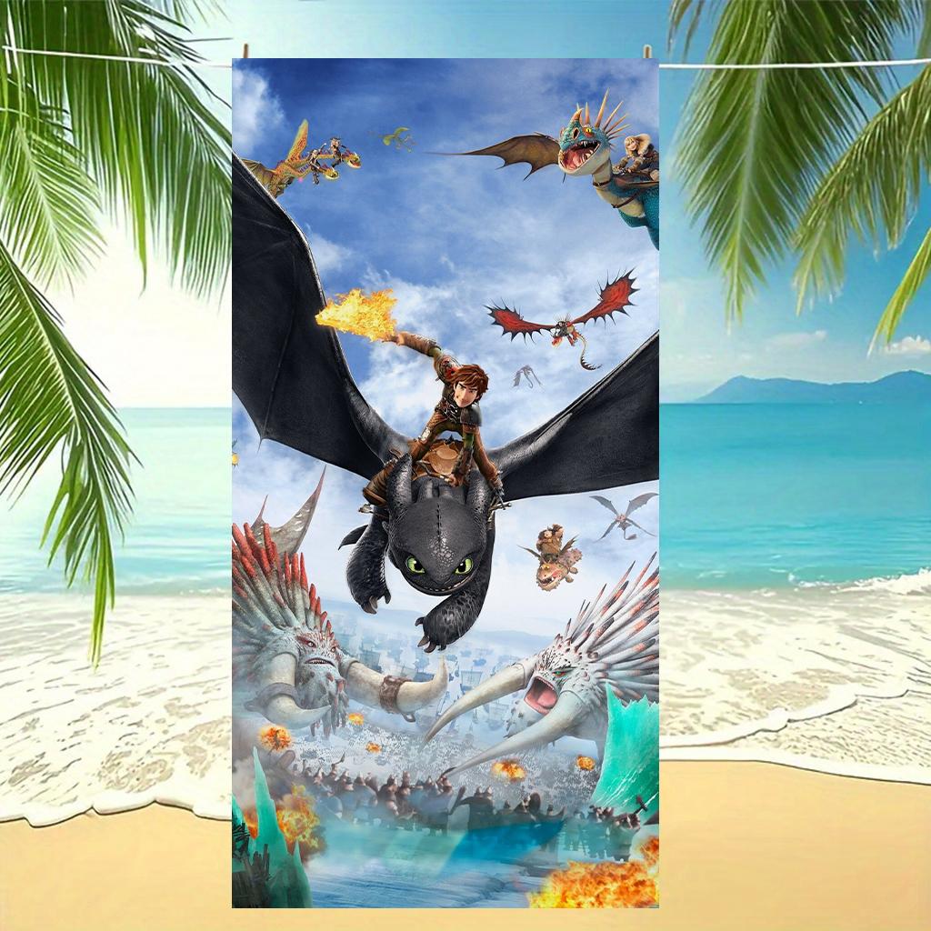 How To Train Your Dragon Toothless Vertical Beach Towel Kids Anime Bath Towel