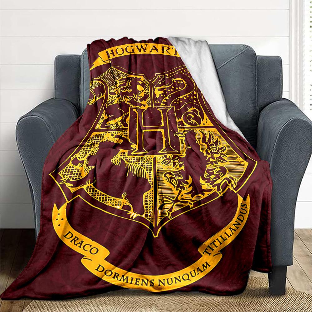 1pc Harry Potter Flannel Throw Blanket - HD Printed Lightweight Soft Warm All-Season Blanket for Sofa, Bed, Travel, Camping 051