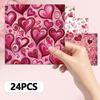 24pcs, Love Theme Scrapbook Paper, Valentine's Day, A5 Size, DIY Journal, Material Paper, Patchwork, Photo Album, Crafts