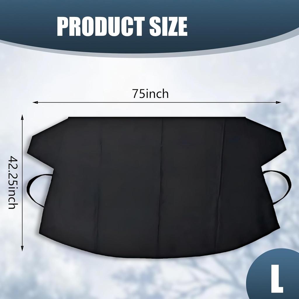 1 PC Car Windshield Snow Cover, Snap-On Waterproof and Scratch-Proof Windshield Protector, 600 D Oxford Cloth Car Window Snow Cover, Universal for