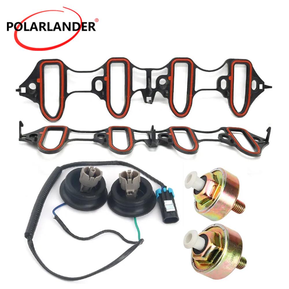 Knock Sensor & Wiring Harness with Intake Manifold Gasket for Cadillac & Chevrolet