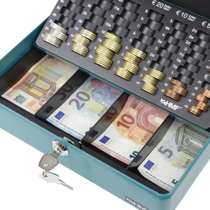 HMF 10015-24 Caisse à Monnaie, Monnayeur, 30 x 24 x 9 cm, petrol